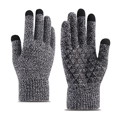

Winter Bike Gloves / Cycling Gloves Wicking Braided Sweat-Wicking Full Finger Gloves Sports Gloves Black Grey Dark Navy for Adults Cycling / Bike