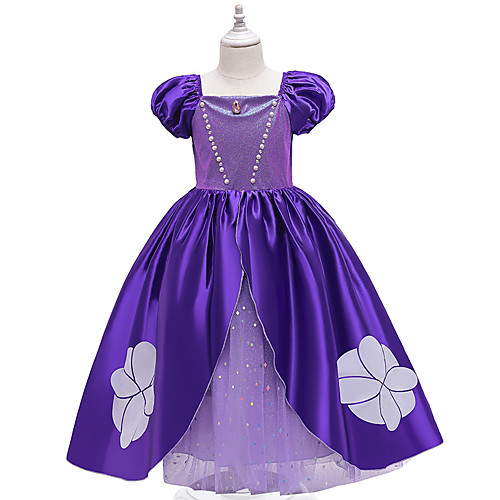 

Princess Flapper Dress Dress Party Costume Girls' Movie Cosplay Cosplay Costume Party Purple Dress Christmas Children's Day New Year Polyester Organza