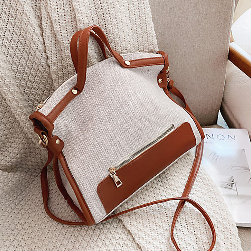 

Women's Bags Oxford Cloth Polyester Top Handle Bag Solid Color Daily Office & Career Handbags Black Khaki Brown