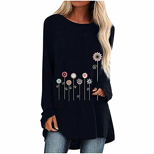 

women's fall long sleeve v-neck t-shirt sleepwear tunic tops a-line tunic blouse loose casual pullover tunic tops