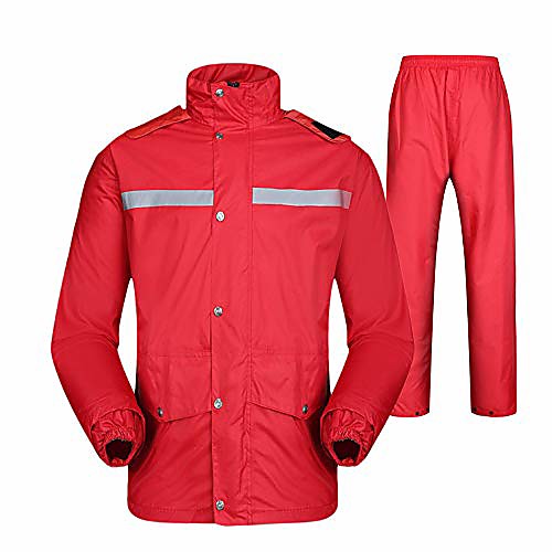 

soft breathable reflective raincoat- unisex rain suit with reflective high-visibility for cyclist waterproof rain jacket and trousers (size : m)