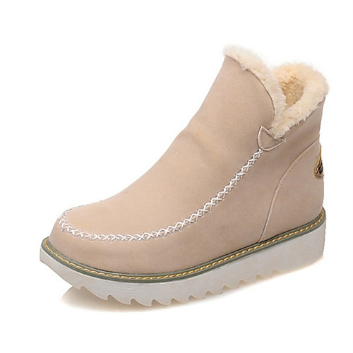 

Women's Boots Flat Heel Round Toe Booties Ankle Boots Classic Daily Nubuck Solid Colored Light Brown Black Beige / Booties / Ankle Boots