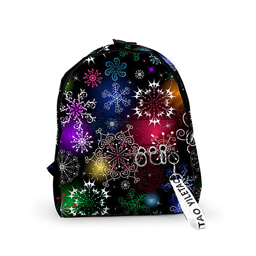 

Unisex Oxford School Bag Mini Backpack Large Capacity Pattern / Print Zipper Floral Print Daily Outdoor Backpack White Black Blue Red Yellow