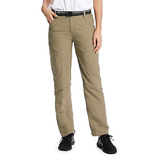 

women's hiking pants quick dry stretch lightweight outdoor upf 40 fishing safari travel camping cargo pants #6063 khaki-30