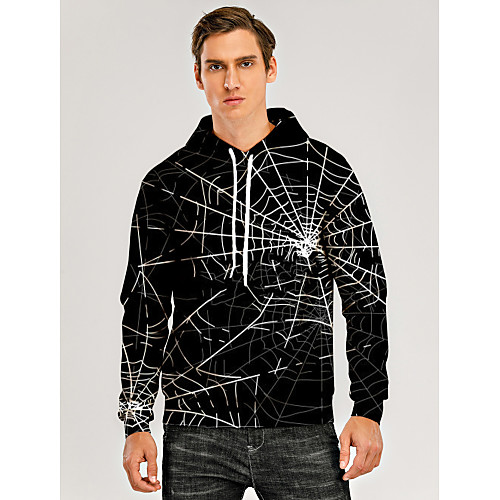 

Men's Pullover Hoodie Sweatshirt Animal Patterned Graphic 3D Front Pocket Hooded Daily 3D Print 3D Print Casual Hoodies Sweatshirts Long Sleeve Black