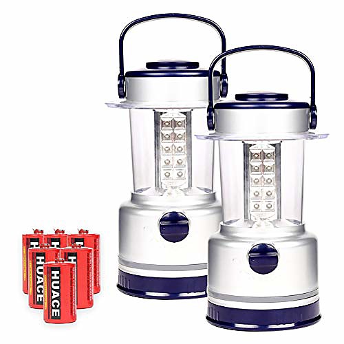 

2 pack led camping lantern with 7 light level, waterproof tent light, portable lanterns great for camping, survival kits, hurricane, emergency light, outages, hiking, fishing (30 led)