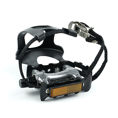 

bike pedals with clips and straps, for spin bike, exercise bike and outdoor bicycles, 9/16-inch spindle resin/alloy bicycle pedals, multi-purpose pedals (white)