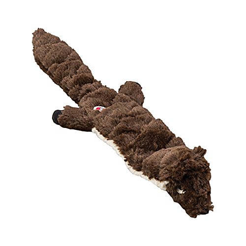 

ethical pets beaver mini skinneeez extreme stuffingless quilted dog toy, 14, multicolor