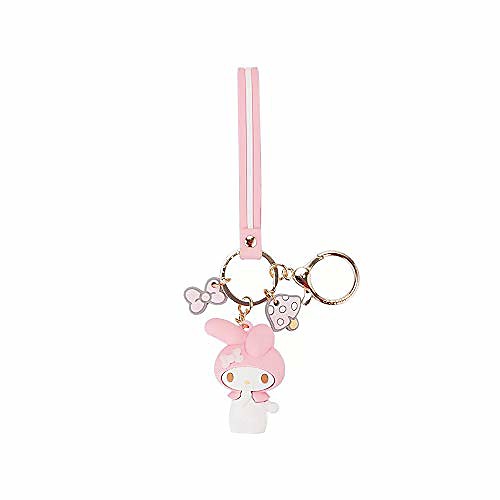 

premium quality adorable cartoon keychain keyring purse handbag charms, hello kitty/my melody/kuromi/keroppi/badtz-maru (my melody)