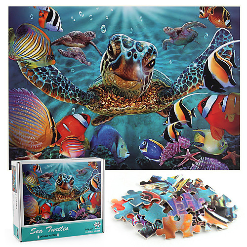 

1000 Pieces Thickened Underwater World Turtle Tropical Fish Puzzle Puzzle Decompression Gift Toy