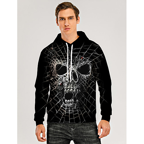 

Men's Pullover Hoodie Sweatshirt Animal Patterned Graphic 3D Front Pocket Hooded Daily 3D Print 3D Print Casual Hoodies Sweatshirts Long Sleeve Black
