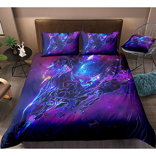 

Nebula Print 3-Piece Duvet Cover Set Hotel Bedding Sets Comforter Cover with Soft Lightweight Microfiber For Holiday Decoration(Include 1 Duvet Cover and 1or 2 Pillowcases)