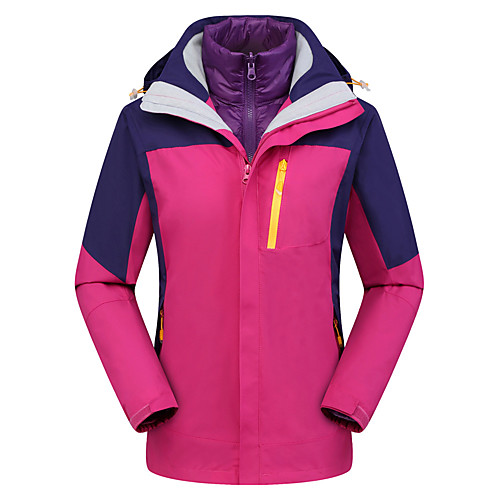

Women's Sports Puffer Jacket Hiking Down Jacket Winter Outdoor Patchwork Waterproof Lightweight Windproof Breathable Winter Jacket Top Fleece Ski / Snowboard Fishing Climbing Black Fuchsia Pink