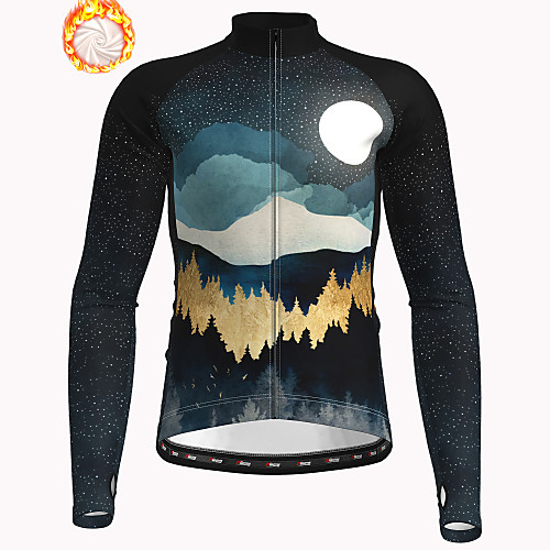 

21Grams Men's Long Sleeve Cycling Jacket Winter Fleece Black Bike Jacket Top Mountain Bike MTB Road Bike Cycling Thermal Warm Fleece Lining Breathable Sports Clothing Apparel / Stretchy / Athleisure