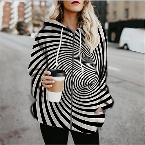 

Women's Pullover Hoodie Sweatshirt Graphic 3D Print Daily Going out 3D Print Basic Hoodies Sweatshirts Black