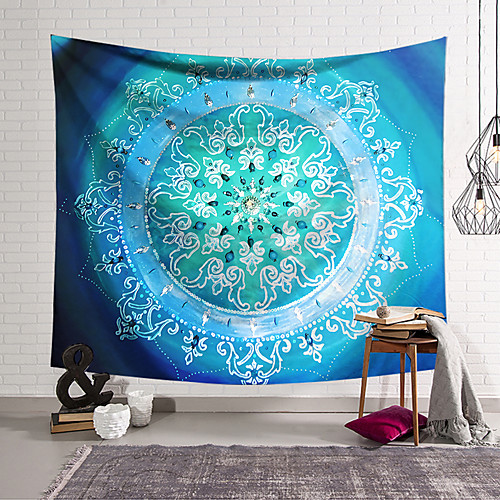 

Wall Tapestry Art Deco Blanket Curtain Hanging Home Bedroom Living Room Dormitory Decoration Polyester Fiber Color Sunflower Clock Geometric Symmetric Pattern