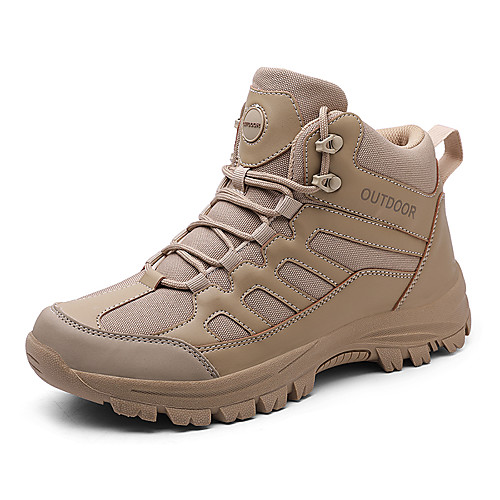 

Men's Hiking Shoes Anti-Slip Wearable Comfortable Hiking Outdoor Exercise Spring, Fall, Winter, Summer Black Khaki