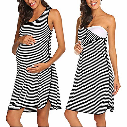 

ultra soft maternity/nursing nightgown dress, breastfeeding nightwear medium black
