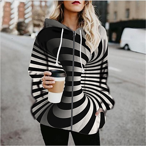 

Women's Pullover Hoodie Sweatshirt Graphic 3D Print Daily Going out 3D Print Basic Hoodies Sweatshirts Black