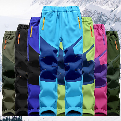 

Boys' Girls' Hiking Pants Trousers Patchwork Winter Outdoor Waterproof Windproof Breathable Soft Pants / Trousers Black Purple Fuchsia Dark Green Green Fishing Climbing Camping / Hiking / Caving XS S