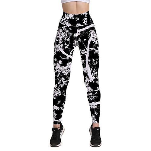 

Women's Basic Casual Comfort Daily Gym Leggings Pants Graphic Ankle-Length Print Black