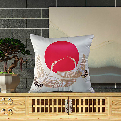 

Light Luxury Chinese Style Silk Pillow Case Cover Living Room Bedroom Sofa Cushion Cover Modern Sample Room Cushion Cover