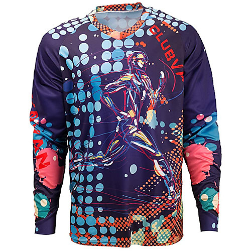 

21Grams Men's Long Sleeve Downhill Jersey Purple Bike Jersey Top Mountain Bike MTB Road Bike Cycling UV Resistant Quick Dry Sports Clothing Apparel / Athletic