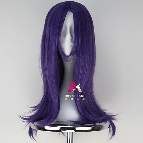 

Synthetic Wig Cosplay Wig Straight Middle Part Wig Medium Length Purple Synthetic Hair 24 inch Women's Fashionable Design Cosplay Easy to Carry Purple hairjoy