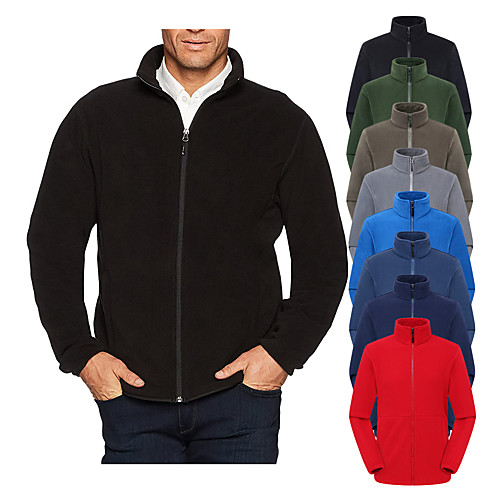 

Men's Hiking Jacket Hiking Fleece Jacket Winter Outdoor Solid Color Thermal Warm Windproof Breathable Warm Jacket Winter Fleece Jacket Top Fleece Single Slider Camping / Hiking Hunting Ski / Snowboard