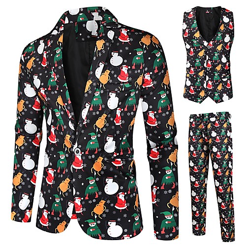 

Tuxedos Tailored Fit Notch Single Breasted One-button Polyster / Polyester Cartoon / Christmas