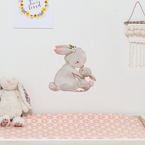 

Cartoon Rabbit Pattern Children Imitation Decoration Self-adhesive Wall Sticker Pvc Waterproof Removable Sticker 5858cm