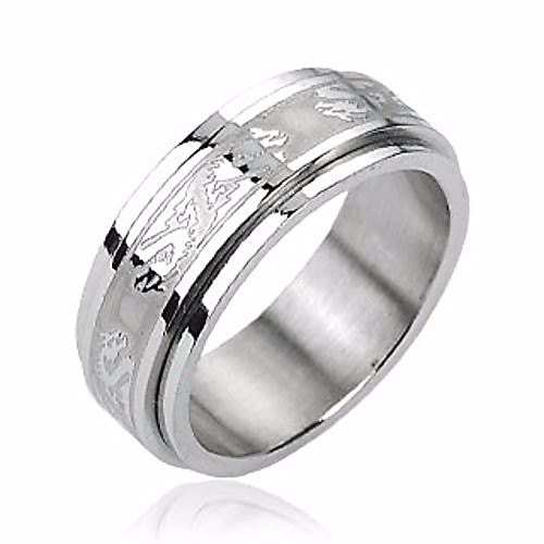 

double dragon center spinner ring 316l stainless steel