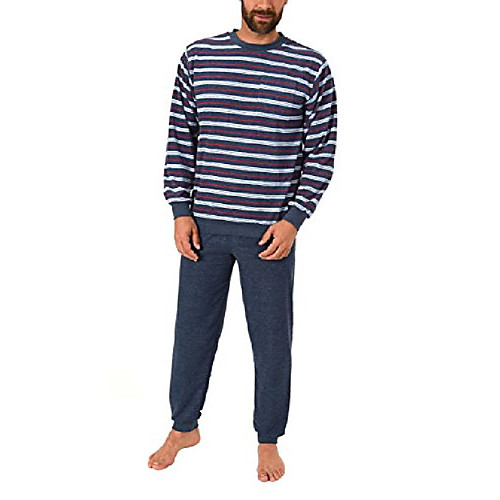 

elegant men's terry pajamas long pajamas with cuffs - also in oversizes 61505, size 2: 64, color: blue