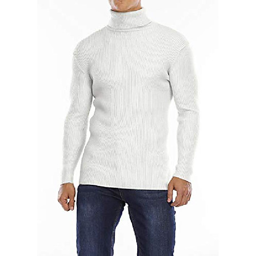 

mens jumper solid color roll neck slim fit knitted pullover turtleneck sweater tops (navy, 2x-large)