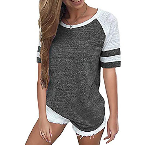 

women's raglan tee shirt summer casual o neck jersey for women plus size xxl dark grey