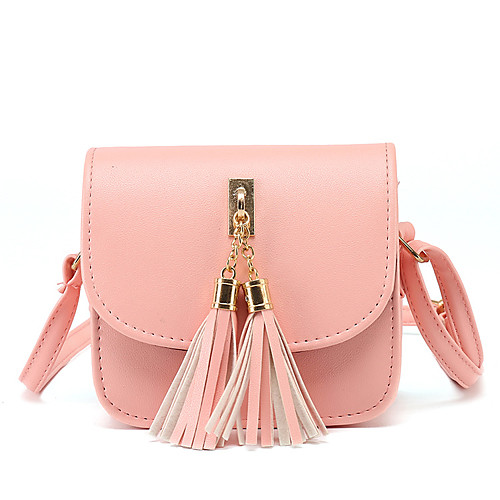 

Women's Bags PU Leather Crossbody Bag Saddle Bag Tassel Zipper Embellished&Embroidered Plain Daily Going out 2021 MessengerBag White Black Blue Blushing Pink