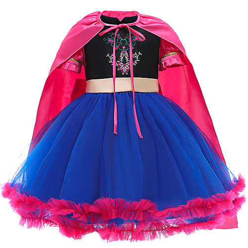 

Princess Cosplay Costume Costume Girls' Movie Cosplay Euramerican New Year's Blue Dress Shawl Christmas Halloween Carnival Polyester / Cotton Polyester