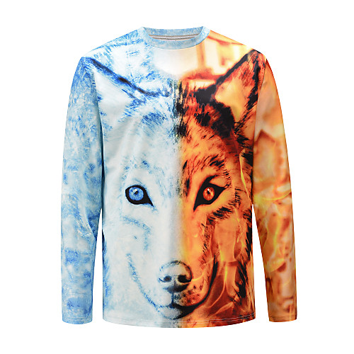 

Men's T shirt 3D Print 3D Print Long Sleeve Daily Tops Sexy Red