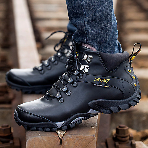 

Men's Boots Casual British Daily Outdoor Nappa Leather Breathable Wear Proof Dark Brown Black Fall Summer