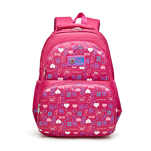 

Women's Polyester School Bag Commuter Backpack Large Capacity Zipper Geometric Pattern Letter School Daily Backpack Black Red