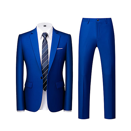 

Tuxedos Tailored Fit Notch Single Breasted One-button Polyester Solid Color