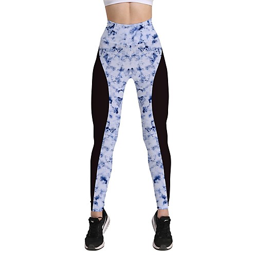

Women's Basic Casual Comfort Daily Gym Leggings Pants Print Ankle-Length Print Blue
