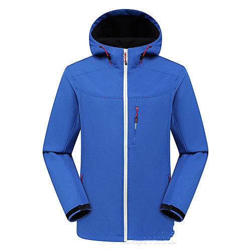 

Men's Hiking Softshell Jacket Hiking Fleece Jacket Winter Outdoor Solid Color Waterproof Lightweight Windproof Breathable Winter Jacket Top Fleece Fishing Climbing Camping / Hiking / Caving