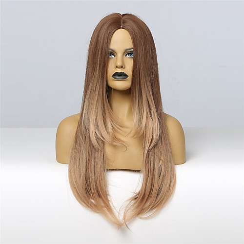 

Synthetic Wig Blonde Natruel Straight Light Brown Synthetic Hair 20 inch Women's Fashionable Design Cute Women Blonde