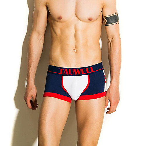 

Men's 1 Piece Basic Boxers Underwear / Briefs Underwear - Normal Mid Waist Red Navy Blue Gray M L XL