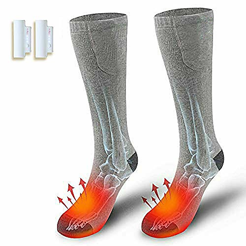 

electric heated socks for men women rechargeable battery heated thermal socks winter warm socks with 3 heating settings sports outdoor ski camping hunting hiking foot boot heater warmer cotton socks