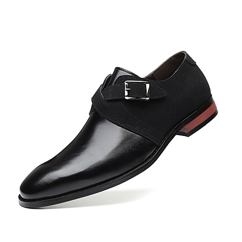 

Men's Oxfords Business Casual Daily Walking Shoes PU Breathable Non-slipping Wear Proof Black Brown Color Block Fall Spring