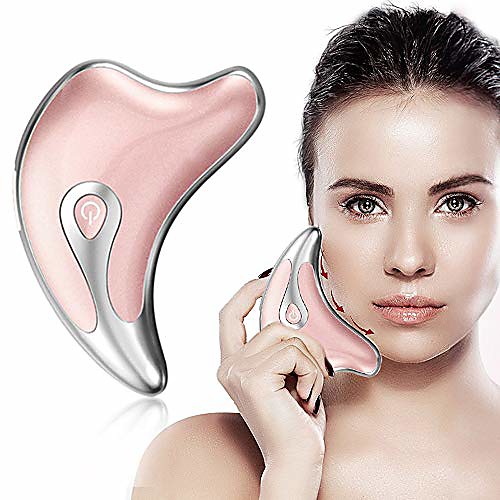 

whale electric vibration beauty board face massager gua sha scraping massage tool face lift and tighten eye massager face care beauty tool (pink)