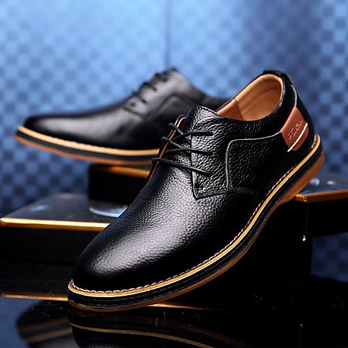 

Men's Oxfords Daily PU Breathable Non-slipping Wear Proof Black Blue Brown Fall