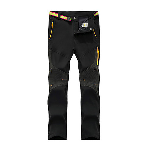 

Women's Softshell Pants Solid Color Winter Outdoor Standard Fit Waterproof Windproof Fleece Lining Breathable Pants / Trousers Rose red women Light blue men Dark gray men Black women Black men / Warm